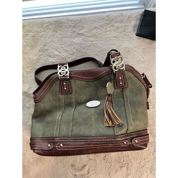 b.o.c. Marsdon Women's Green & Brown Shoulder Bag with Tassel Detail - Picture 5 of 16